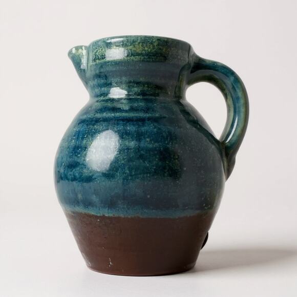 Brad Tucker Pottery Blue Glazed Pitcher-Handmade Studio Stoneware-Seagrove-NC - Picture 3 of 7